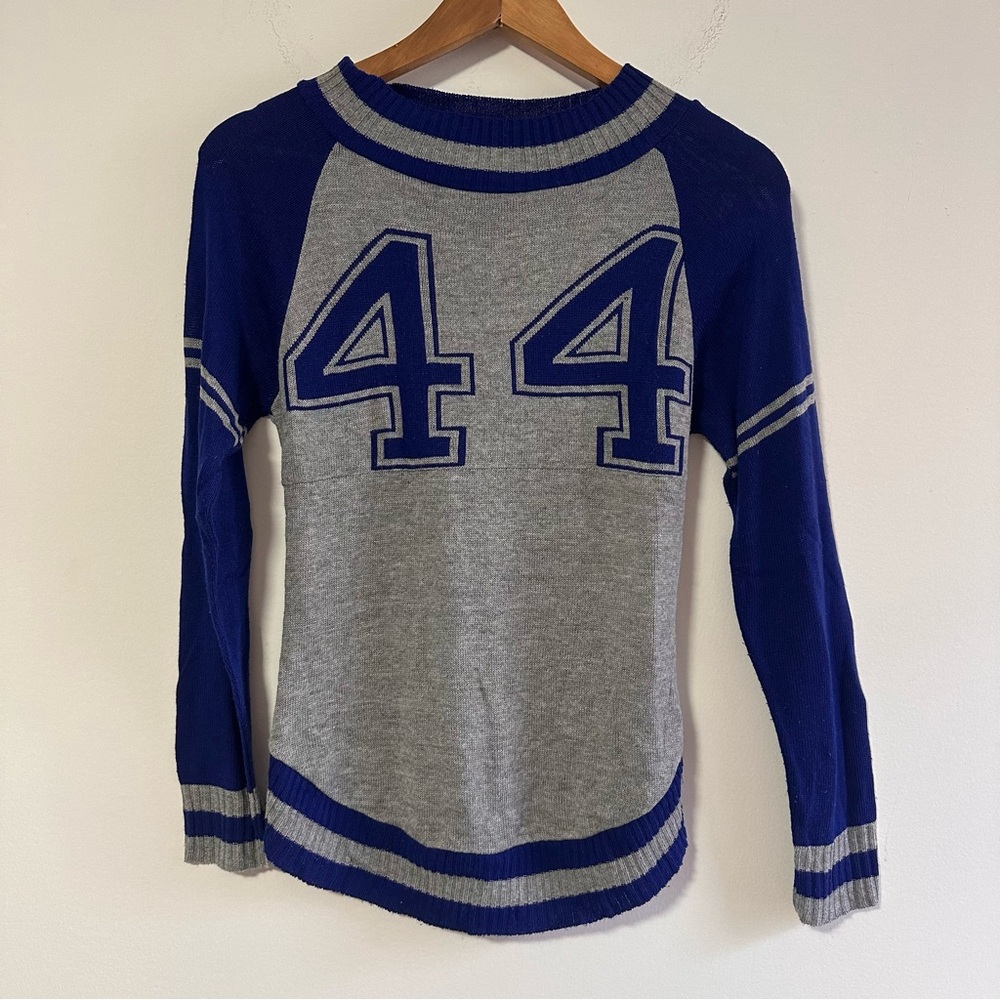 Chesley Blue and Gray Knit Top